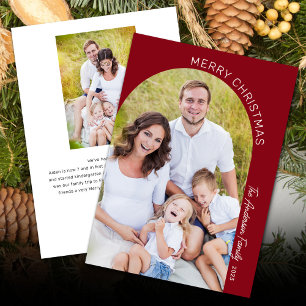 Modern Elegant Arch 2 Photo Christmas Holiday Card