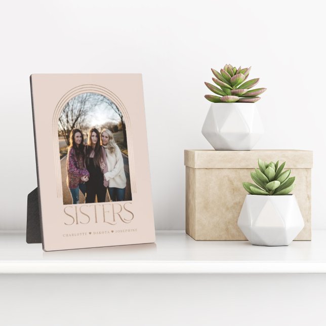 Modern Elegant Arch Frame Sisters Photo Keepsake (Creator Uploaded)