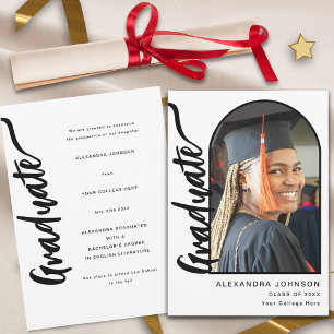 Modern Elegant Arch Photo Graduation Announcement