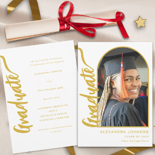 Modern Elegant Arch Photo Graduation Announcement