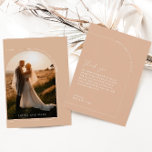 Modern Elegant Arch Photo Thank You Card<br><div class="desc">Designed to coordinate with for the «Arches Minimalist» Wedding Invitation Collection. To change details,  click «Details». To move the text or change the size,  font,  or colour,  click «Edit using Design Tool». View the collection link on this page to see all of the matching items in this beautiful design.</div>