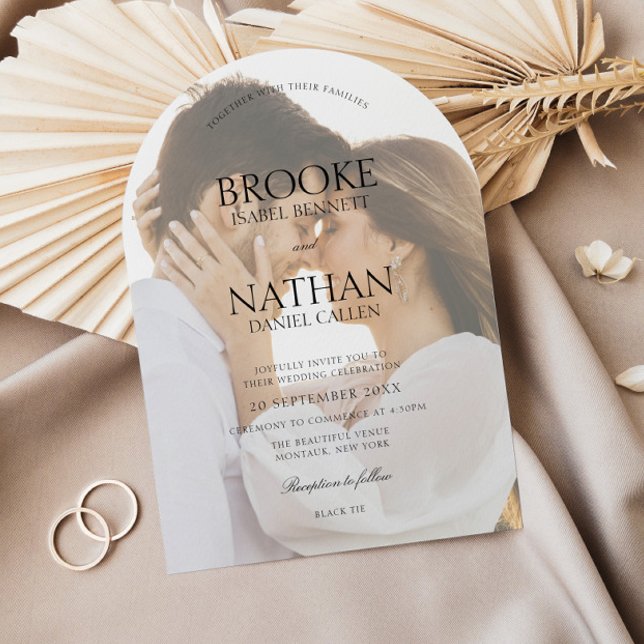 Modern Elegant Arch Photo Wedding Invitation (Creator Uploaded)