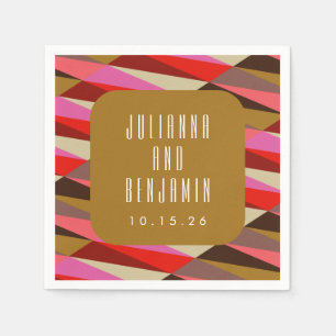 Modern Elegant Art Deco Geometric Wedding Custom  Napkin