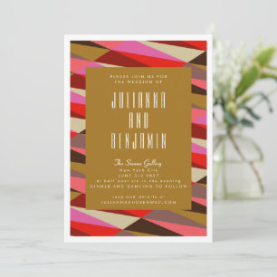 Modern Elegant Art Deco Geometric Wedding  Invitation