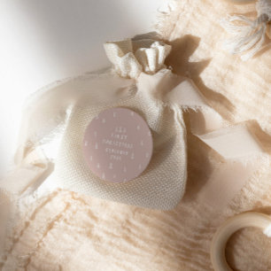 modern elegant baby first christmas baby classic round sticker