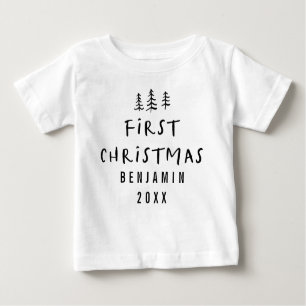 modern elegant baby first christmas baby T-Shirt