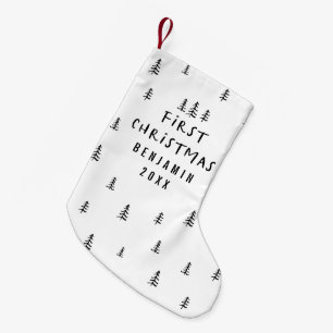 modern elegant baby first christmas small christmas stocking