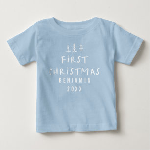 modern elegant baby first christmas T-Shirt