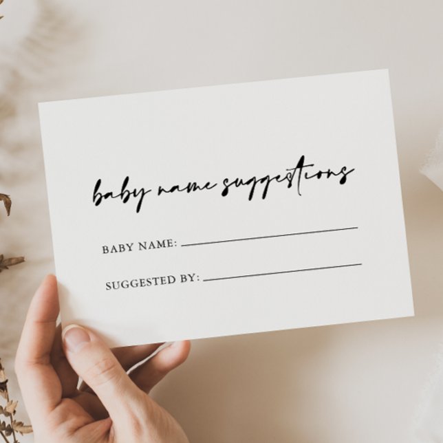Modern Elegant Baby Name Suggestions Card (Creator Uploaded)