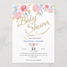Modern Elegant baby shower invitations girl