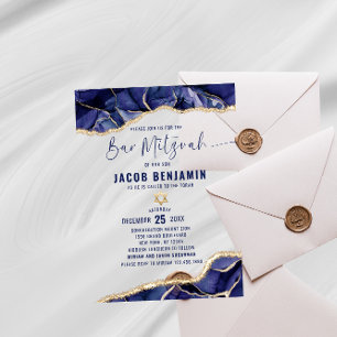 Modern Elegant Bar Mitzvah Acrylic Invitations