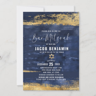 Modern Elegant Bar Mitzvah Invitation