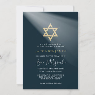 Modern Elegant Bar Mitzvah Invitation