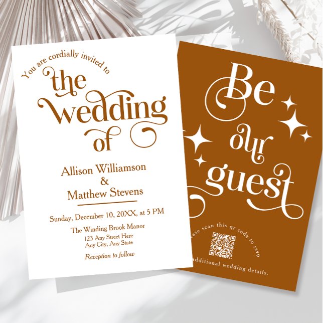Modern Elegant "Be our Guest" Wedding Invitation (Creator Uploaded)