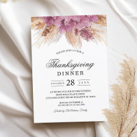 Modern Elegant Beauty Pink Orchid & Pampas & Gold