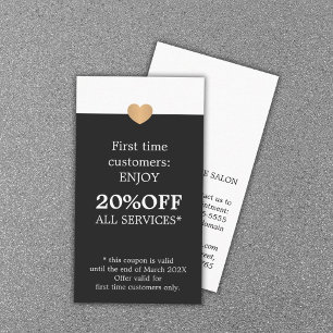 Modern Elegant Beauty Salon First Time Discount Card