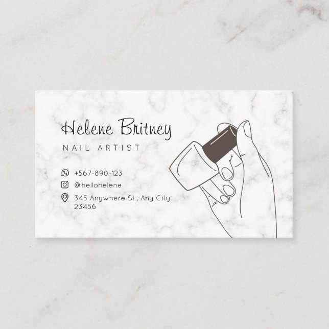 modern elegant beauty salon nail art Business Card (Front)