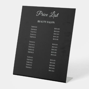Modern Elegant Beauty Salon Price List Pedestal Sign