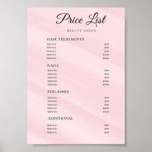 Modern Elegant Beauty Salon Price List Poster