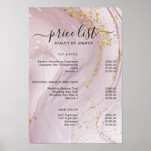 Modern Elegant Beauty salon price list Poster