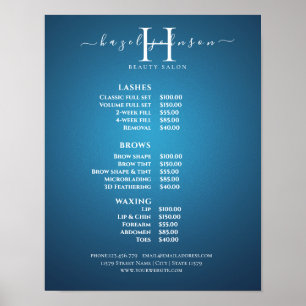 Modern Elegant Beauty Salon Price List Poster