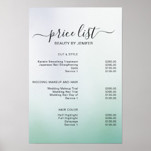 Modern Elegant Beauty salon price list Poster