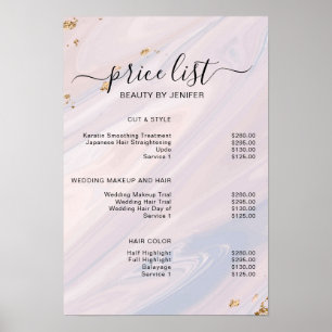 Modern Elegant Beauty salon price list Poster