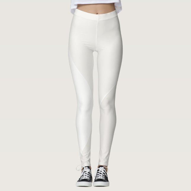 Modern Elegant Beige Brown White Pastel Colours Leggings (Front)