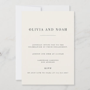 Modern & Elegant Beige Engagement Party Invitation