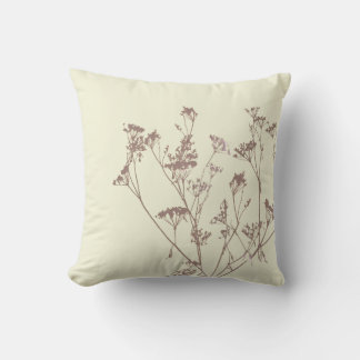 Modern Elegant Beige Meadow Flowers Cushion