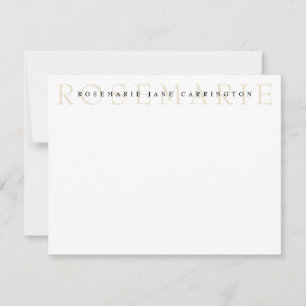 Modern Elegant Beige Personal Stationery Card