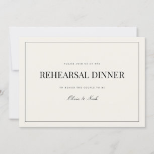Modern & Elegant Beige Rehearsal Dinner Card