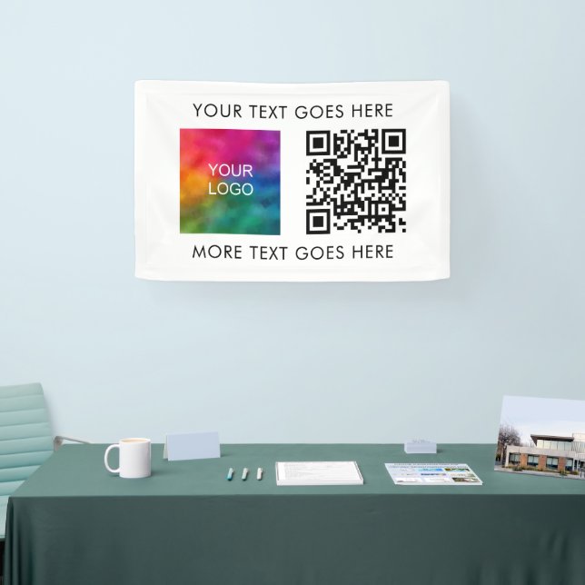Modern Elegant Best Business Company Logo QR Code Banner (Tradeshow)