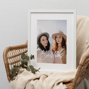 Modern Elegant Besties Photo for Best Friends  Poster