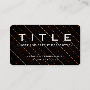 Modern Elegant Black and Gold Striped Business Card