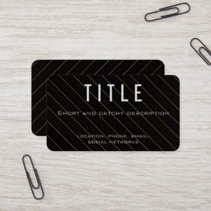 Modern Elegant Black and Gold Striped Business Card
