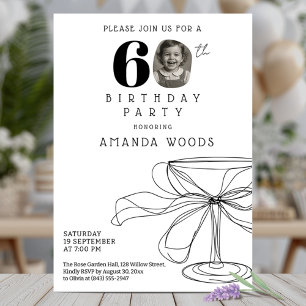 Modern elegant black and white 60th birthday party invitation