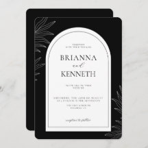 Modern Elegant Black and White Arch Wedding