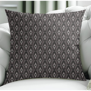 Modern Elegant Black And White Damask Pattern  Cushion