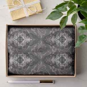 Modern Elegant Black And White Damask Pattern  Tissue Paper