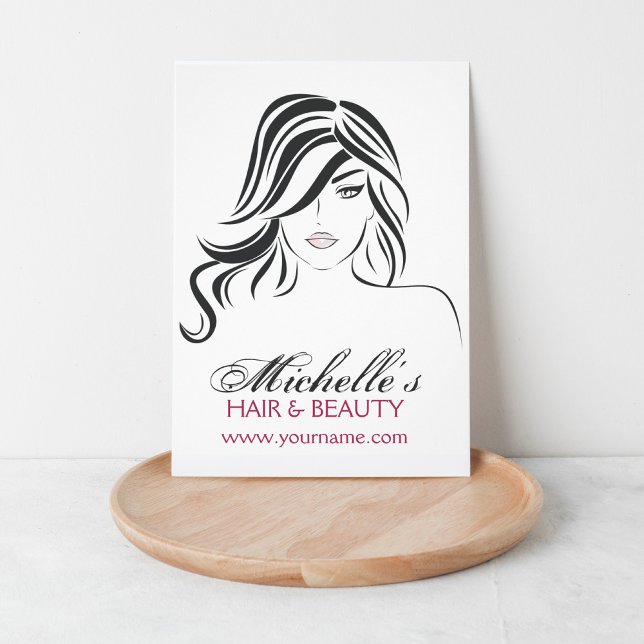 Modern Elegant Black and White Girly Hair Stylist  Flyer (Creator Uploaded)