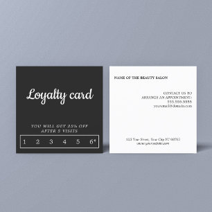 Modern Elegant Black and White Loyalty Card