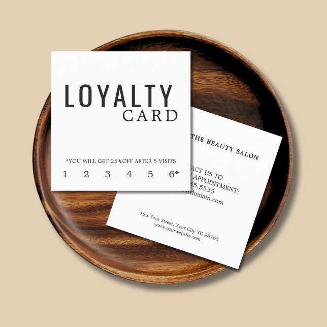 Modern Elegant Black and White Loyalty Card (Creator Uploaded)