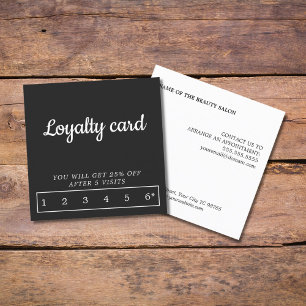 Modern Elegant Black and White Loyalty Card