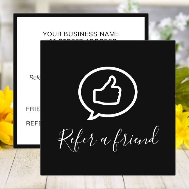 Modern Elegant Black and White Referral Card (Creator Uploaded)