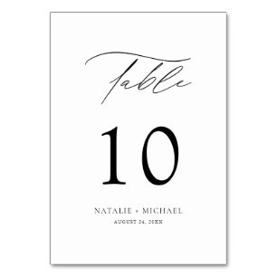 Modern Elegant Black And White Table Ten Wedding Number