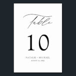 Modern Elegant Black And White Table Ten Wedding Number<br><div class="desc">This modern and elegant table number is the perfect addition to your wedding reception. The whimsical typography and black and white colour scheme give it a touch of sophistication and style. The hand lettered calligraphy script adds a personal touch to your big day. Simply click "Personalise" to add your own...</div>