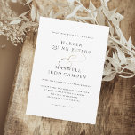 Modern Elegant Black and White Wedding Invitation<br><div class="desc">Modern Elegant black and white wedding invitation with gold foil ampersand is chic and classy. Great for modern classic wedding,  vintage wedding and formal wedding. See all the matching pieces in the collection. Click the edit button to customise this design.</div>
