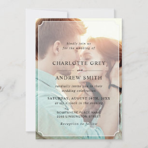 Modern Elegant Black And White Wedding Invitation