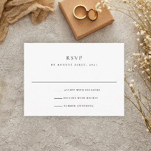 Modern Elegant Black and White Wedding RSVP Card